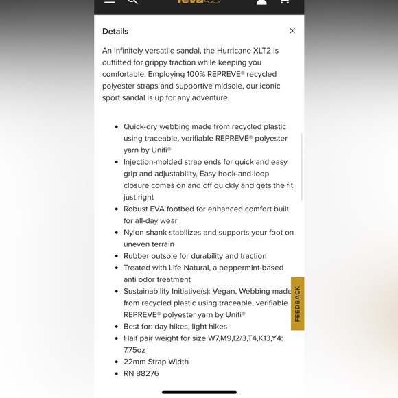 Teva Hurricane XLT2 Basil/Maple Sugar Multi Sz9 - Picture 6 of 6